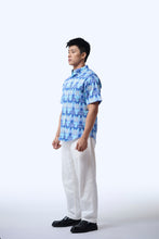 画像をギャラリービューアに読み込む, Men&#39;s Shirt S/S  - Crystal Blossom Blue
