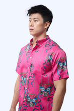 画像をギャラリービューアに読み込む, Men&#39;s Shirt S/S  - Ribbons Magenta
