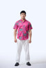 Men's Shirt S/S  - Ribbons Magenta