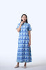 Long Cheongsam  - Crystal Blossom Blue