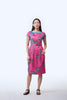 Boatneck Cheongsam  - Ribbons Magenta