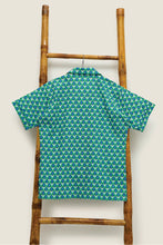 画像をギャラリービューアに読み込む, Men&#39;s Shirt - Diamond &amp; Flower Blue
